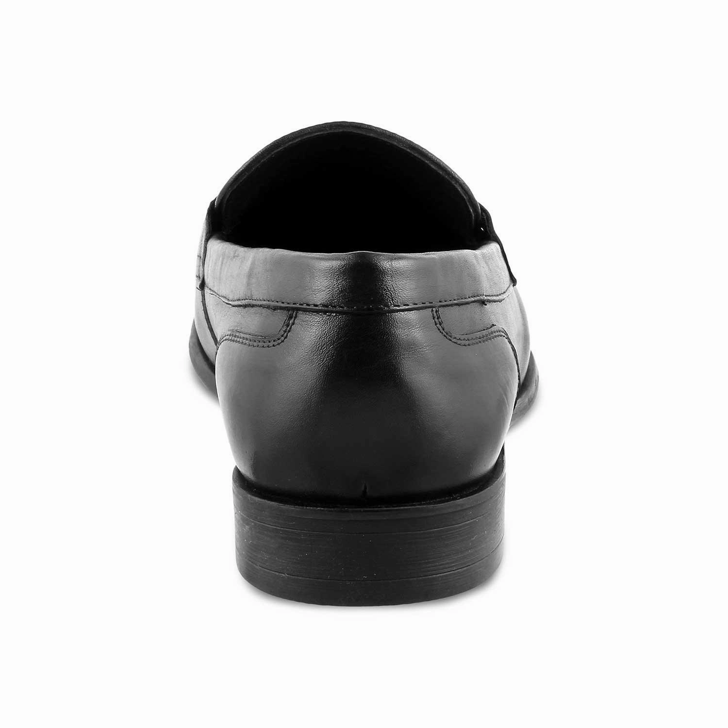 The Pierre Black Men's Leather Horse-Bit Loafers Tresmode Loafers Velvet