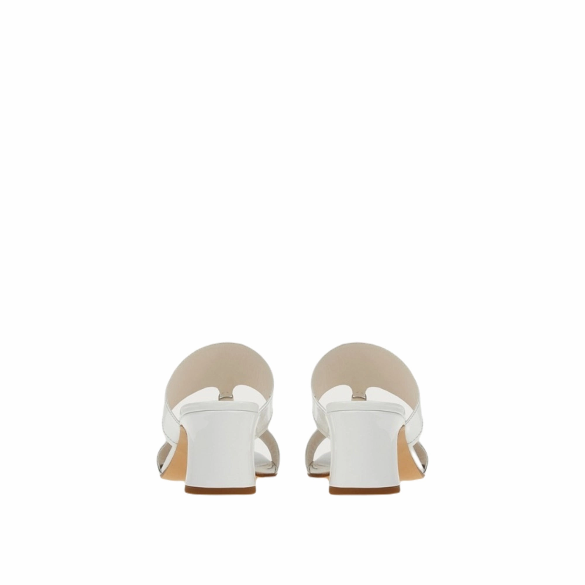 Sandals With A Heel Ferragamo Tot 55 Women's Sandals White
