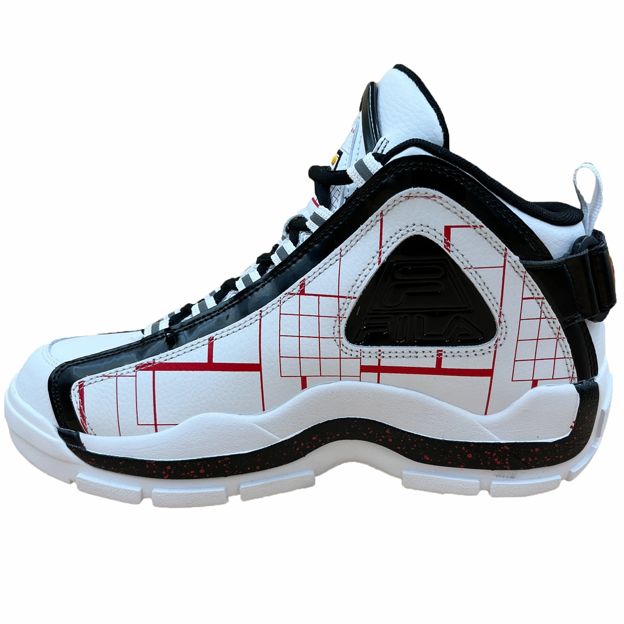 Fila Men's 1BM01753 Grant Hill 2  Grid White/Black Basketball Shoes Hustle D10 Basketball Shoes