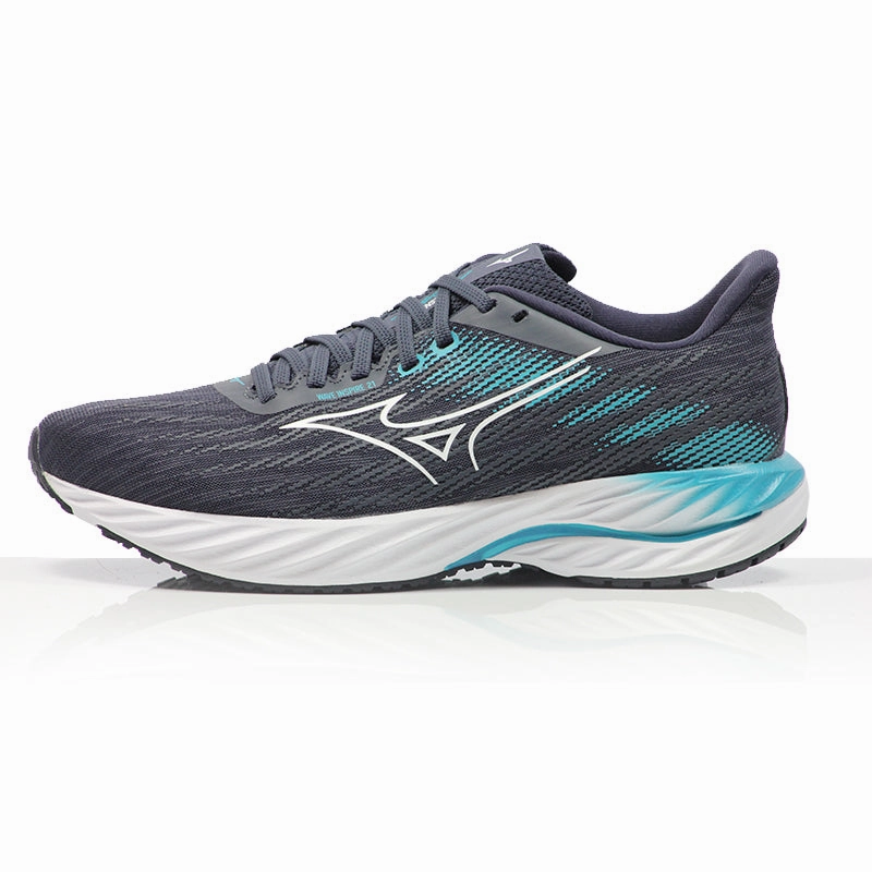 Mizuno Wave Inspire 21 Men's Running Shoe - Odyssey Gray/White/Capri Breeze Running Shoes With Maximum Cushioning