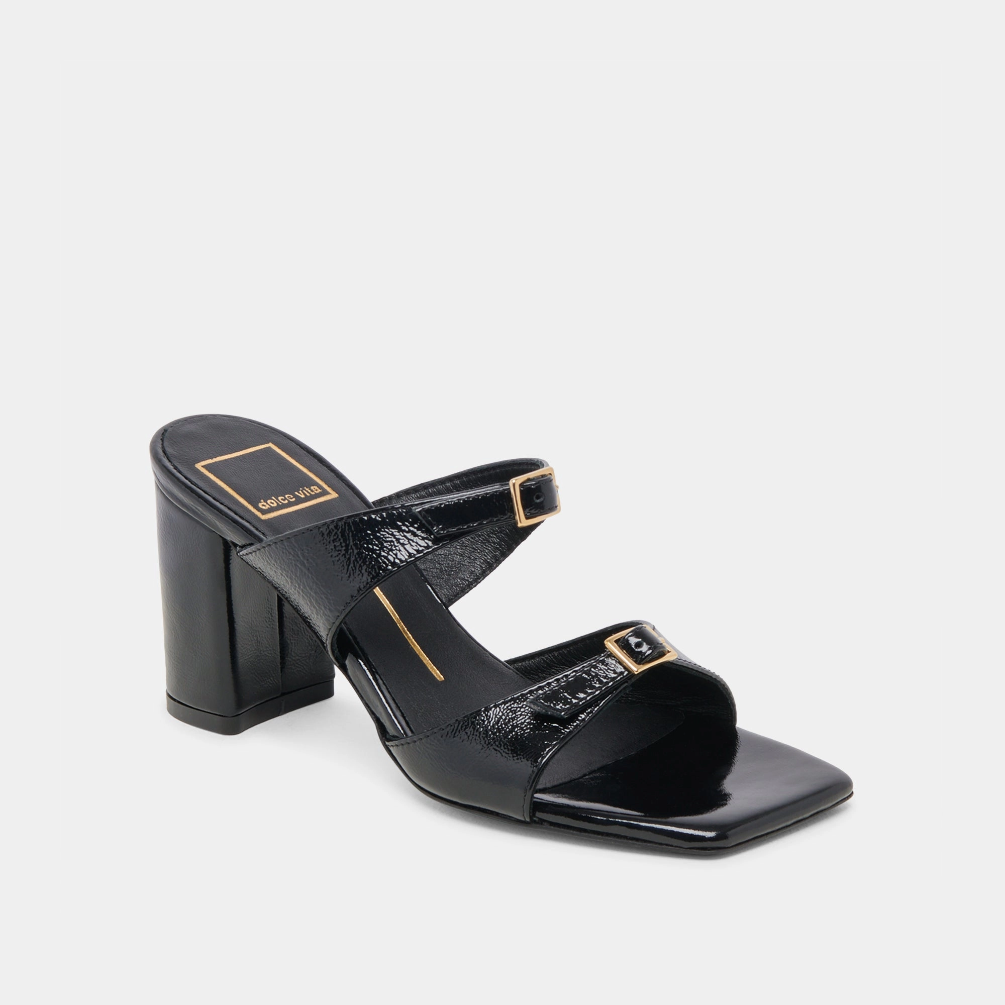 SHANE HEELS MIDNIGHT CRINKLE PATENT Dress With High Heels