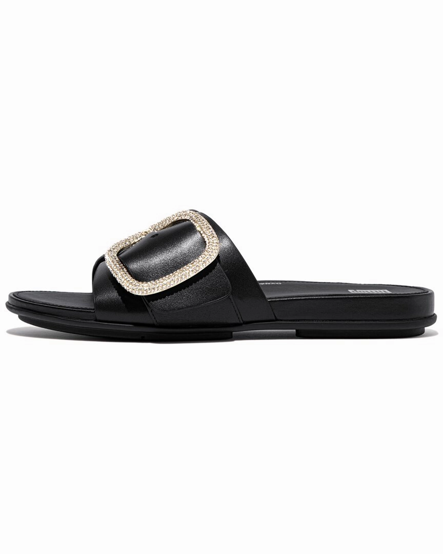 FitFlop Gracie Leather Slide Fluffy Bunny Slippers
