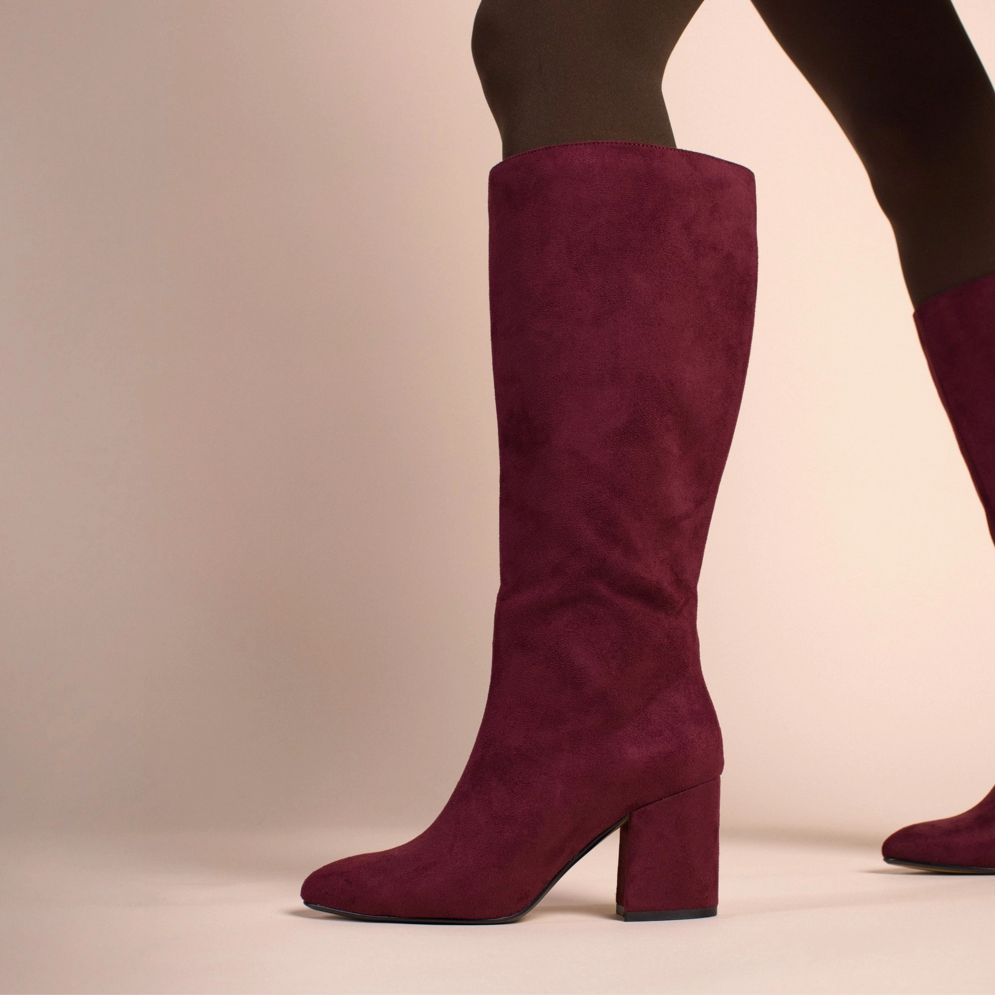 AMEYLIA KNEE-HIGH BOOTS Brown Leather Boots Knee High