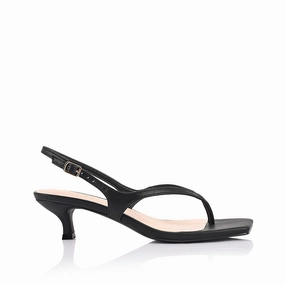 Marnie Kitten Heel Sandals - Black Shorts With High Heels