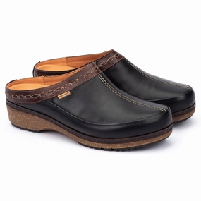 Pikolinos Granada 3922C1 Black Leather Clog (Women's) Green Packers Clogs