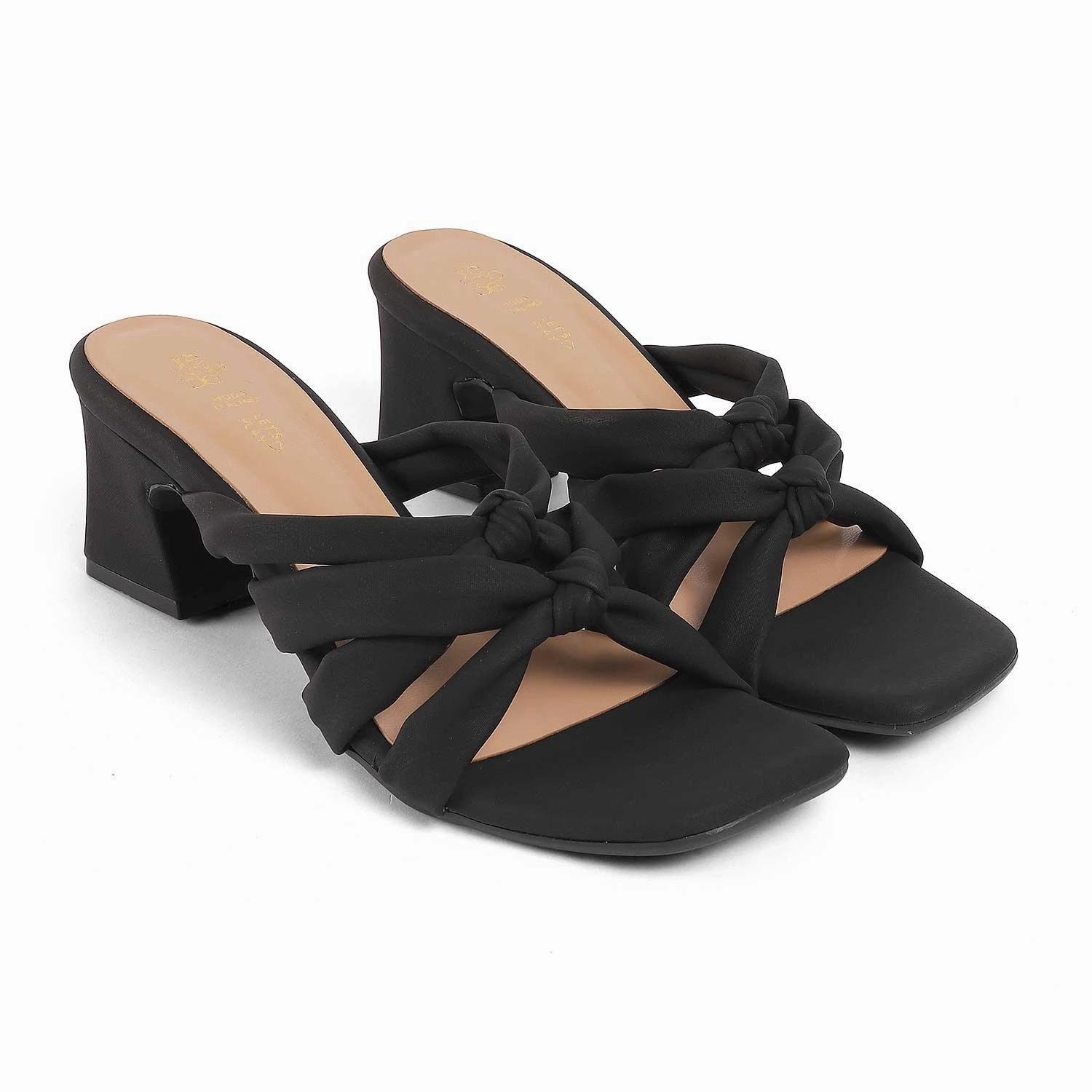 Separator Sandals Tresmode Sofstrip Black Women's Casual Block Heel Sandals