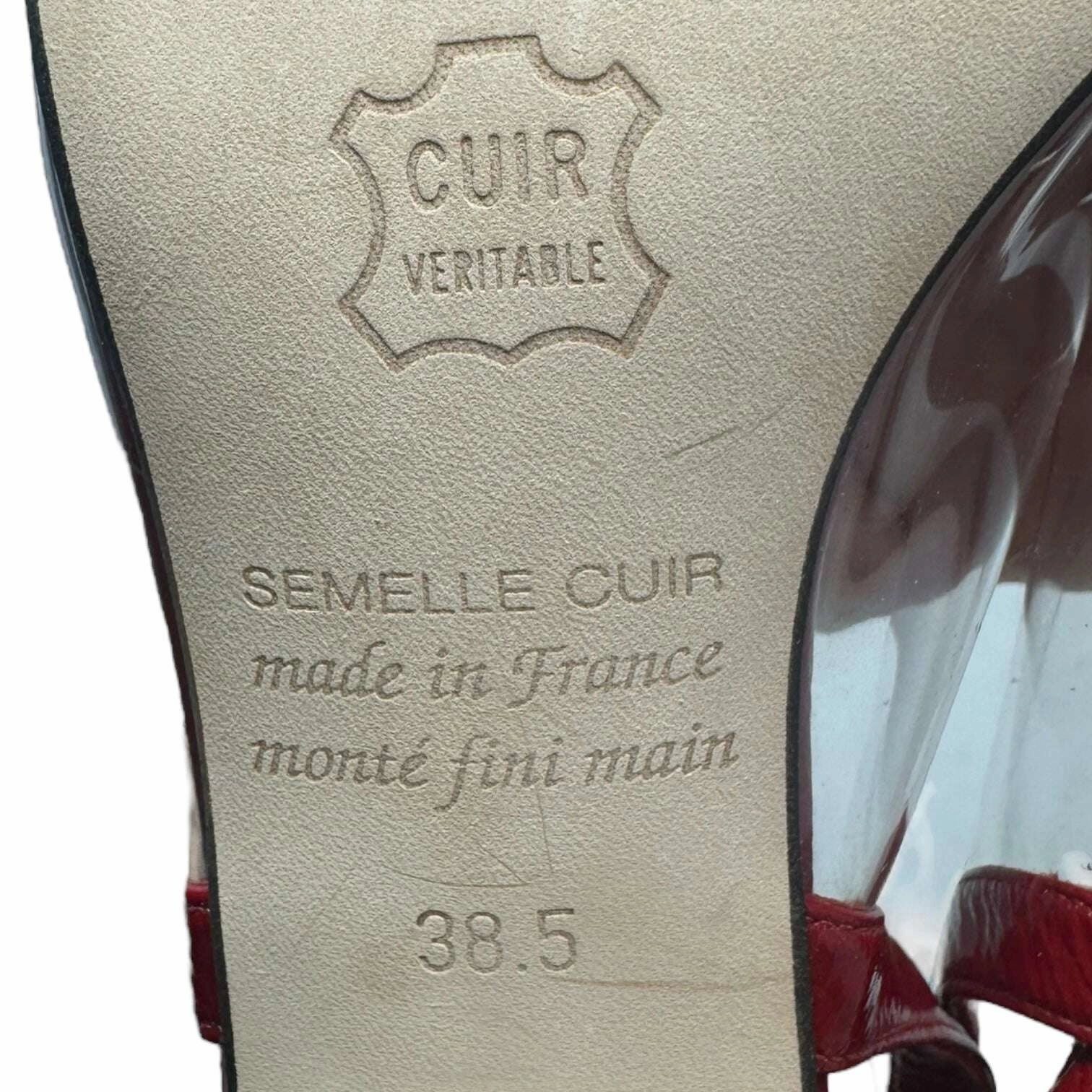 Agata Patent Cap Toe Slingback Shoes Heels Kitten By Susan van der Linde In Rose Gold, Size: 8.5 High Heels Illustration