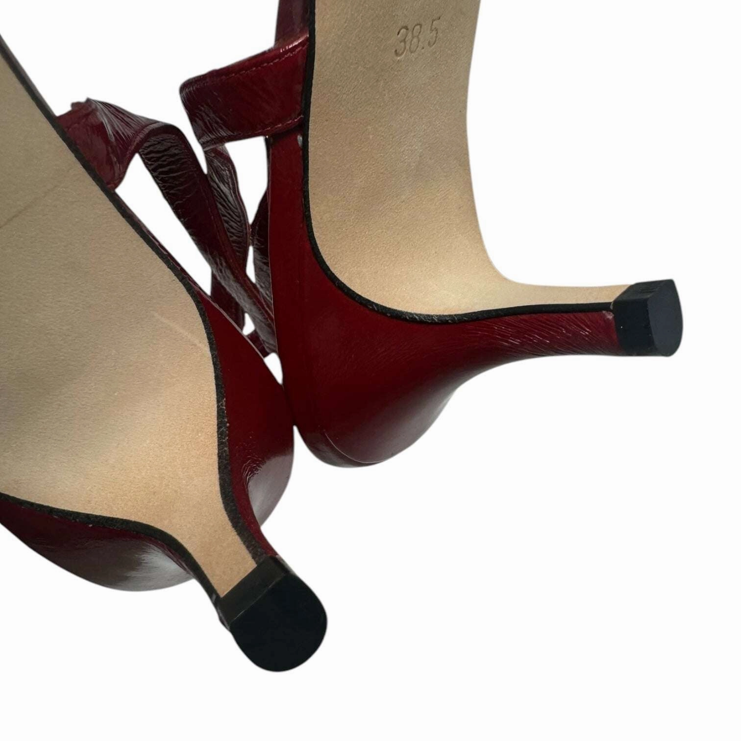 Agata Patent Cap Toe Slingback Shoes Heels Kitten By Susan van der Linde In Rose Gold, Size: 8.5 Convertible High Heels