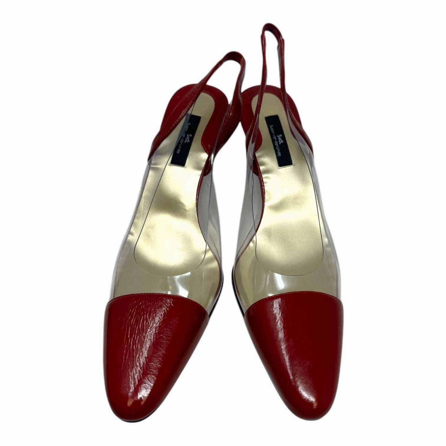 Agata Patent Cap Toe Slingback Shoes Heels Kitten By Susan van der Linde In Rose Gold, Size: 8.5 High Heels Asian Porn