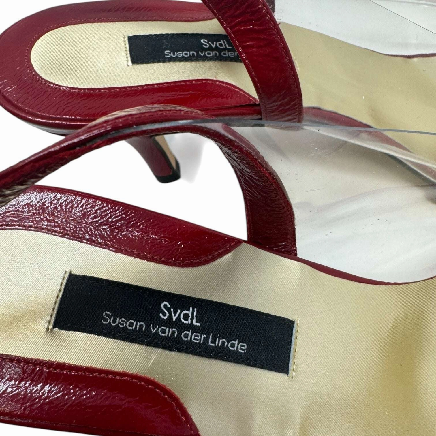 Flowered High Heels Agata Patent Cap Toe Slingback Shoes Heels Kitten By Susan van der Linde In Rose Gold, Size: 8.5