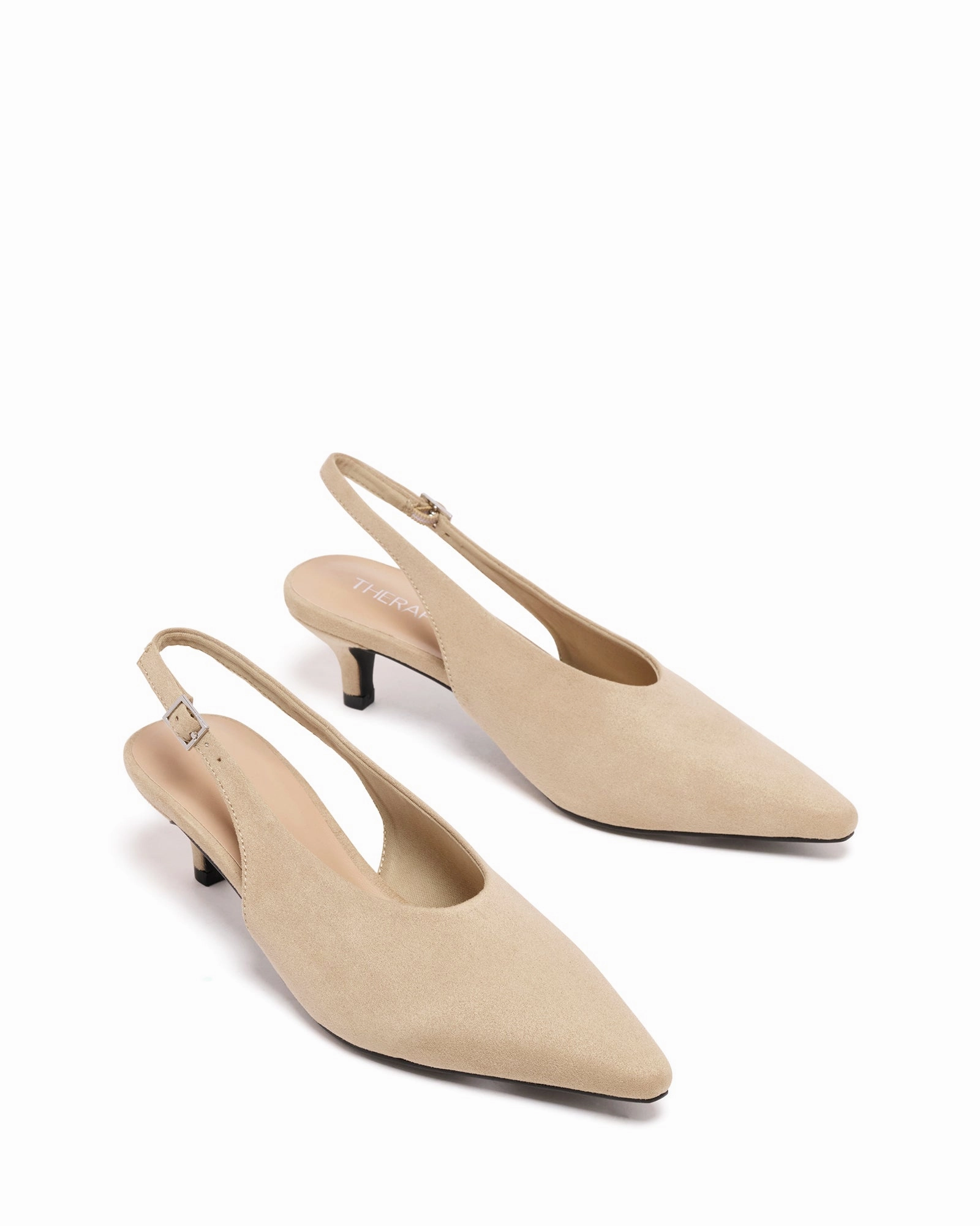 Toes In High Heels Indiana Slingback Heel Cashew Suede