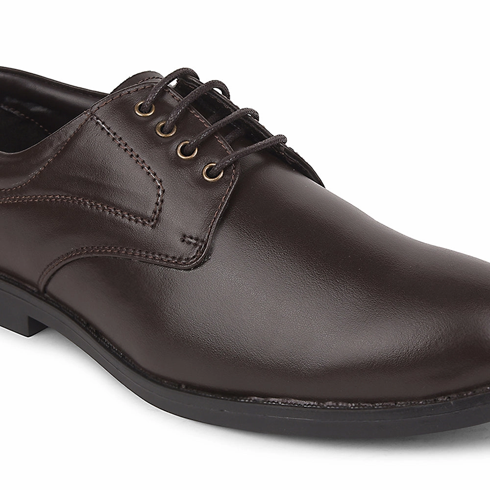 Fortune Brown Formal Lacing Derby Shoes For Men MAJESTIC-1 By Liberty Style Derby Shoes