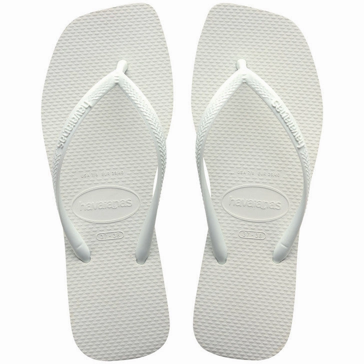 Gold Cup Flip Flops HAVAIANAS SLIM SQUARE  - WHITE