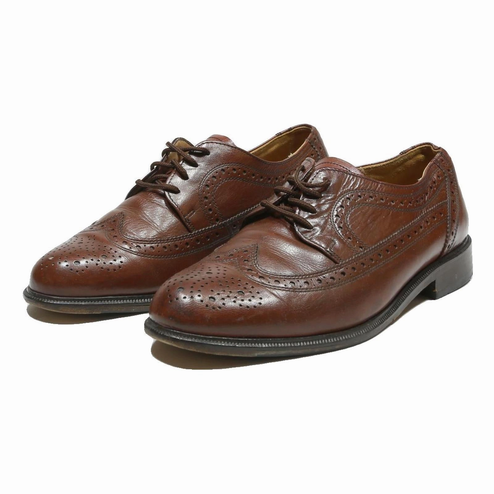 GALLUS Mens Brogue Leather Shoes Brown UK 8.5 Classic Lace-Up Dress Formal Pipe Band Ghillie Brogues