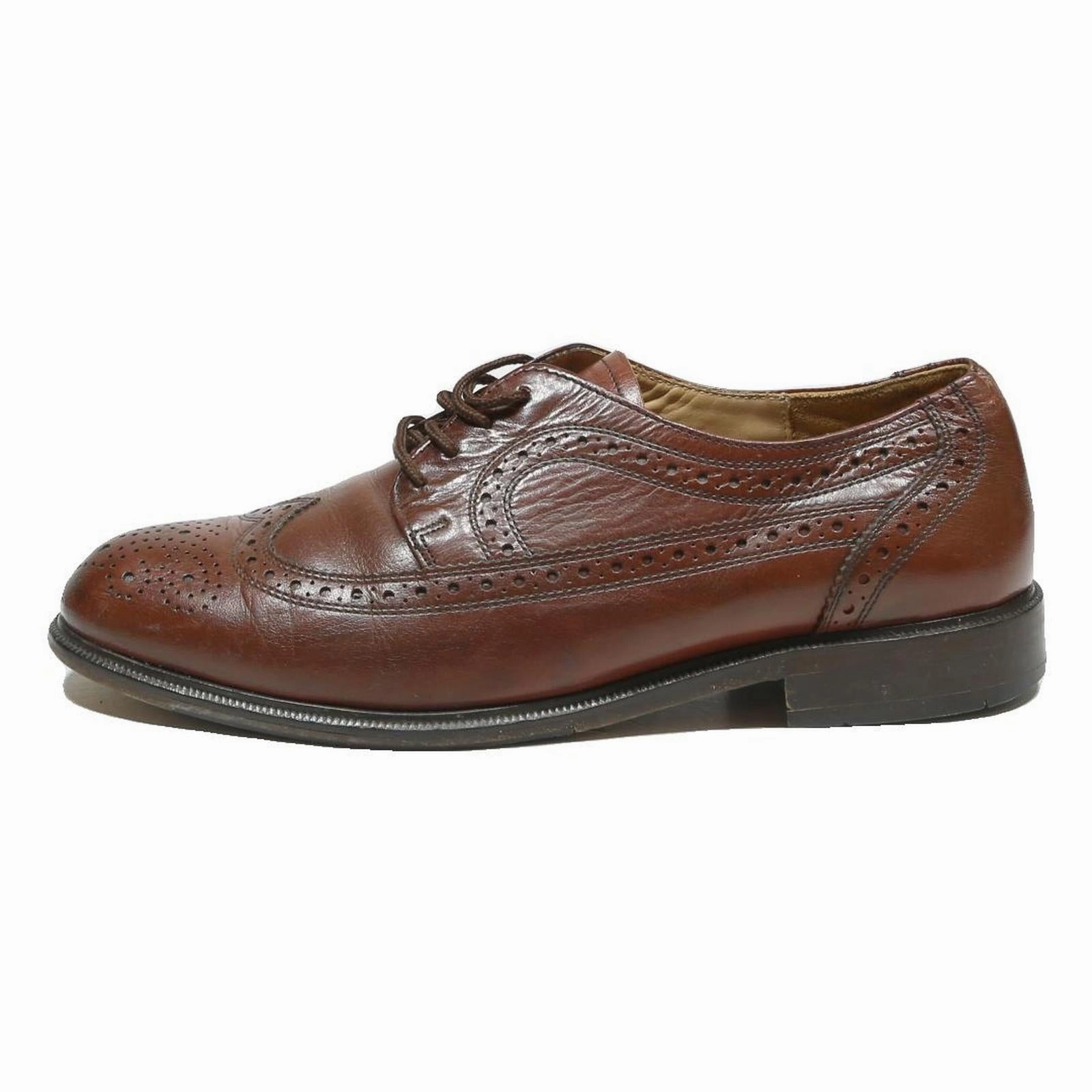 Quarter Brogue Derby GALLUS Mens Brogue Leather Shoes Brown UK 8.5 Classic Lace-Up Dress Formal