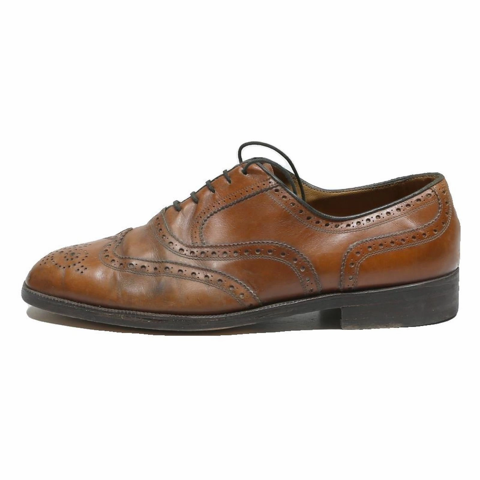 BALLY Mens Brogue Shoes Leather Brown UK 10 Classic Dress Formal Elegant Black And White Leather Brogues