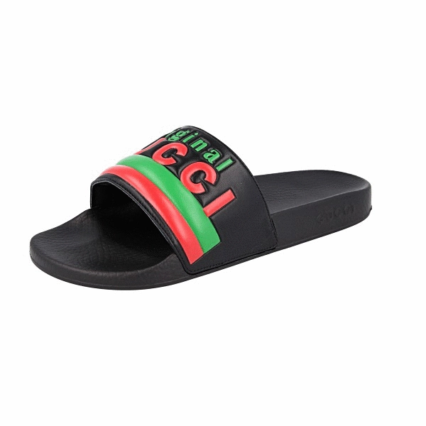 Gucci Men's Black Leather Sandals 632183 Sandals Wedge