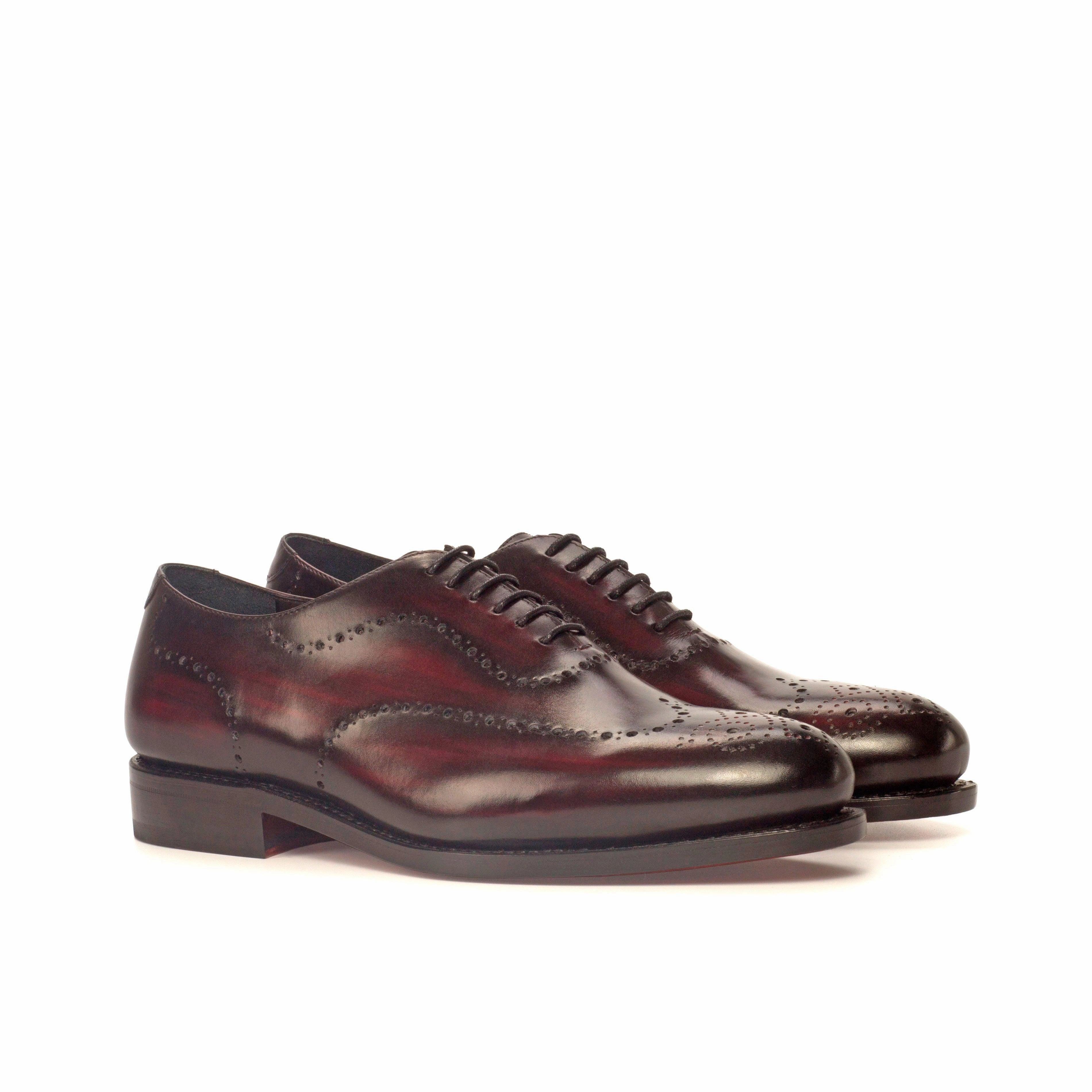 Brogues Ghillie Burgundy Patina Leather Wholecut Shoes