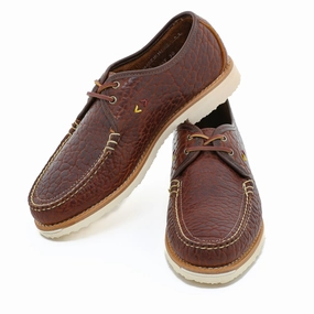 Lace Up Tennis Shoe Boots Casco Derby - Cognac Bison