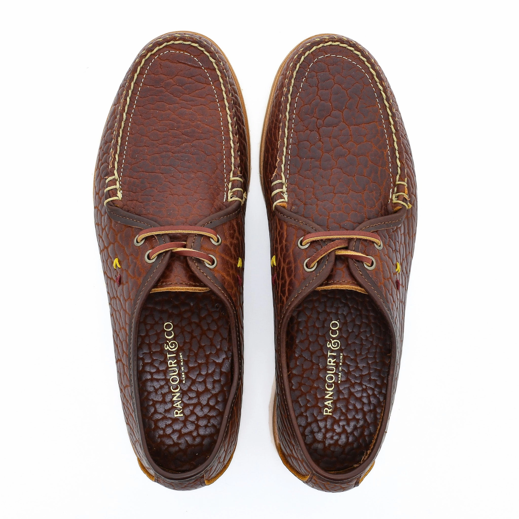 Casco Derby - Cognac Bison Platform Lace Up Oxford Shoes