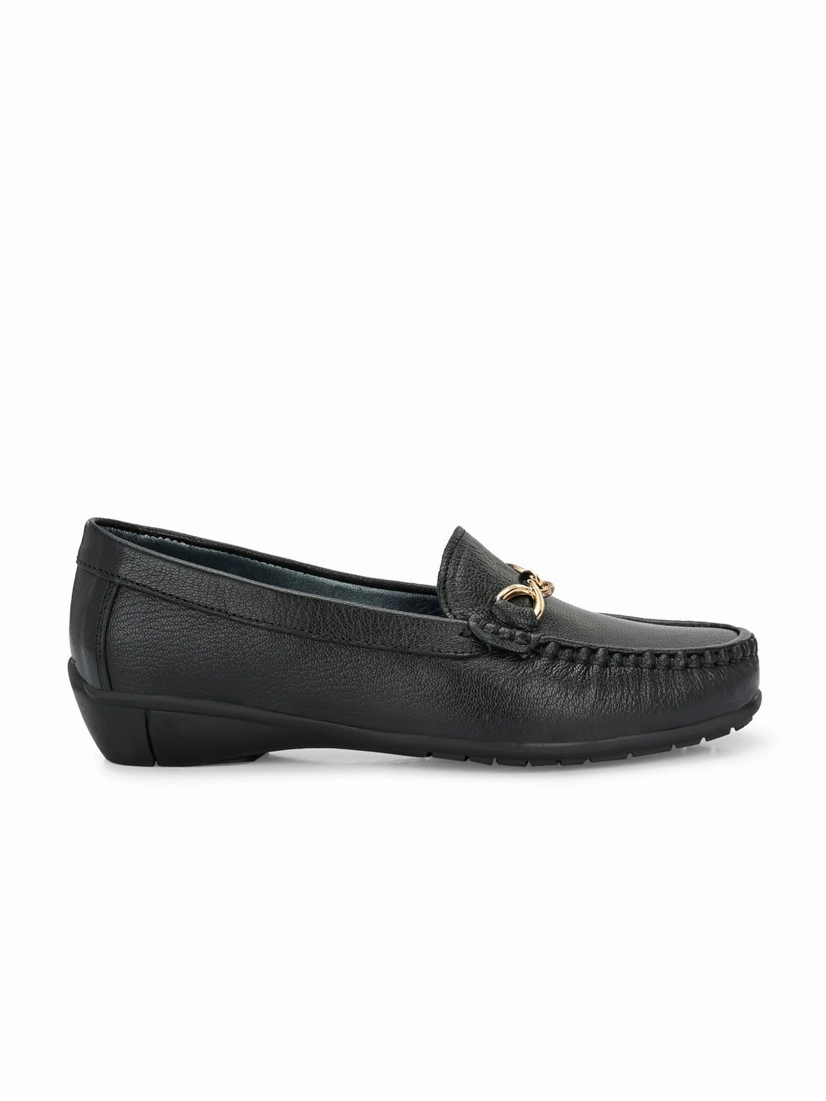 Leather Moccasin Loafers Sarah Black Leather Cushion Loafers
