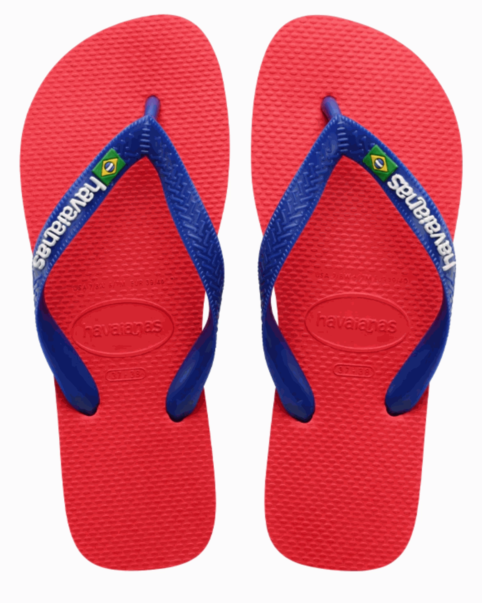 Dachshund Flip Flops HAVAIANAS BRASIL LOGO - RUBY RED.RUBY RED