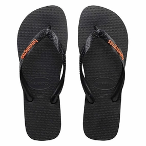 HAVAIANAS LOGO FILETE - BLACK.BLACK.BEGONIA ORANGE New Flip And Flop