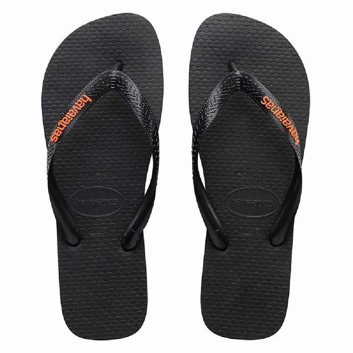 HAVAIANAS LOGO FILETE - BLACK.BLACK.BEGONIA ORANGE Foot Petals For Flip Flops