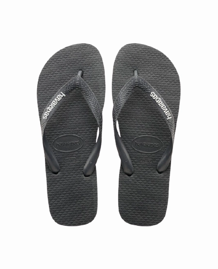 Ladies Flip Flops HAVAIANAS LOGO FILETE - BLACK/BLACK/WHITE
