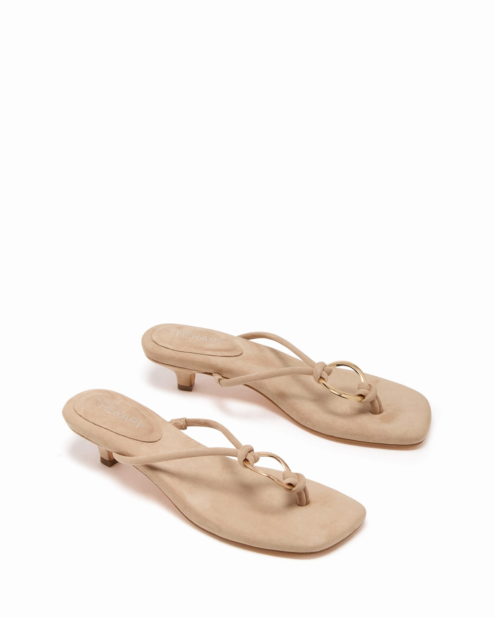 Haydn Thong Heel Cashew Microsuede High Heel Doc Martens