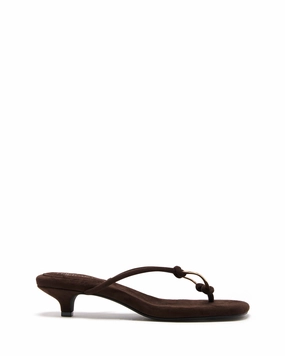 Haydn Thong Heel Chocolate Microsuede Heel