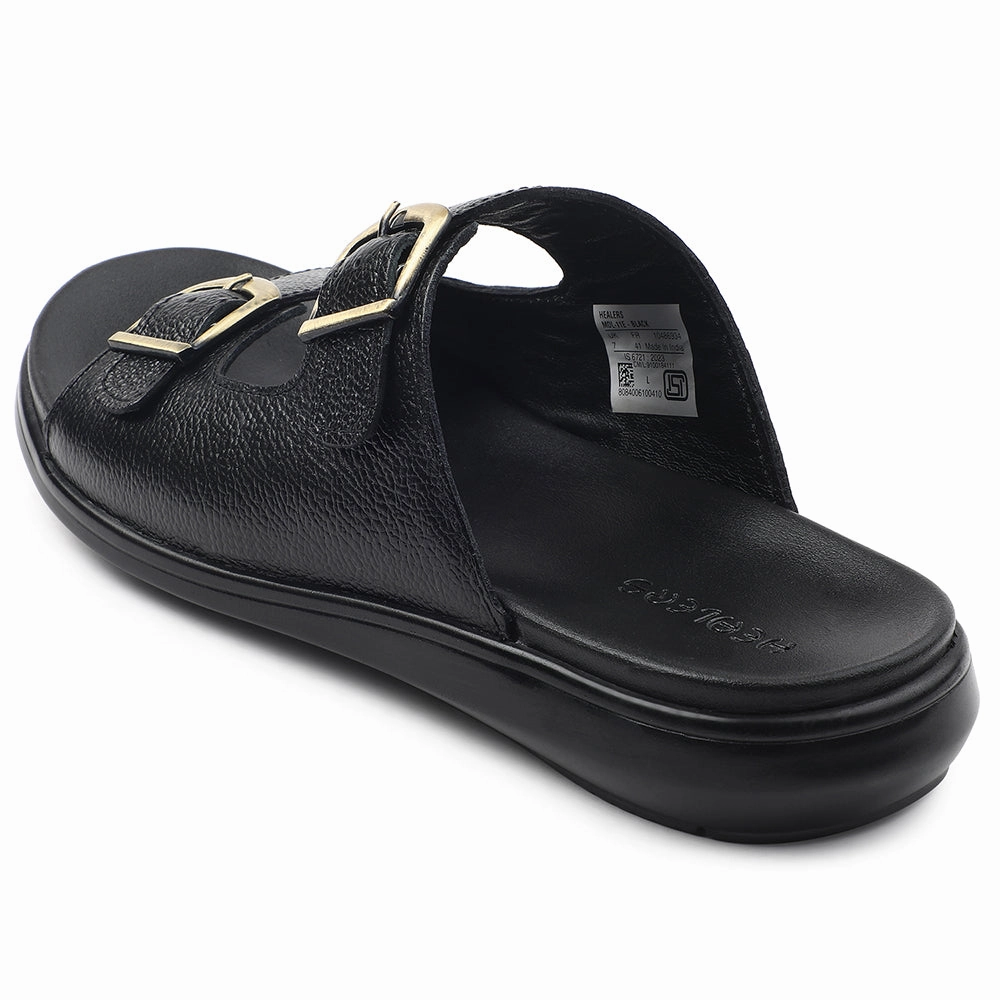 Healers Black Casual Sandal For Men MDL-11E By Liberty Sandals Definition