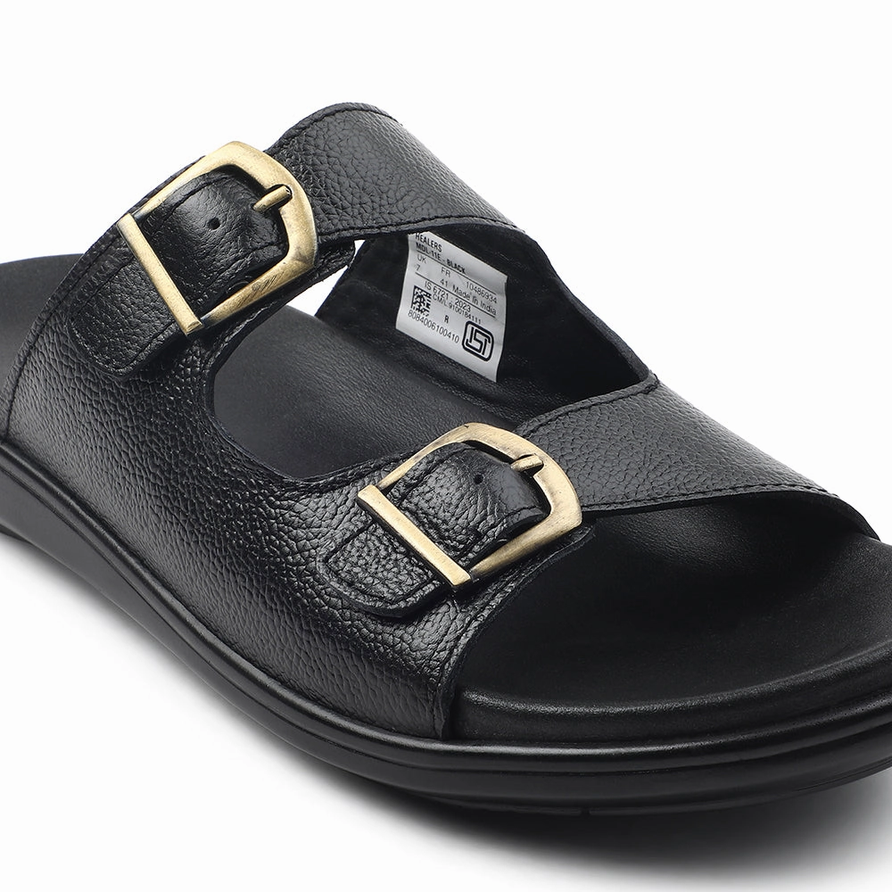 Best Slide Sandals Healers Black Casual Sandal For Men MDL-11E By Liberty