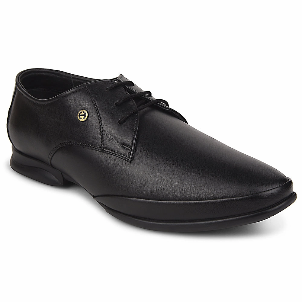 Healers Black Formal Lacing Derby Shoes For Men J757-02 By Liberty Escher Leather Lace Up Shoes