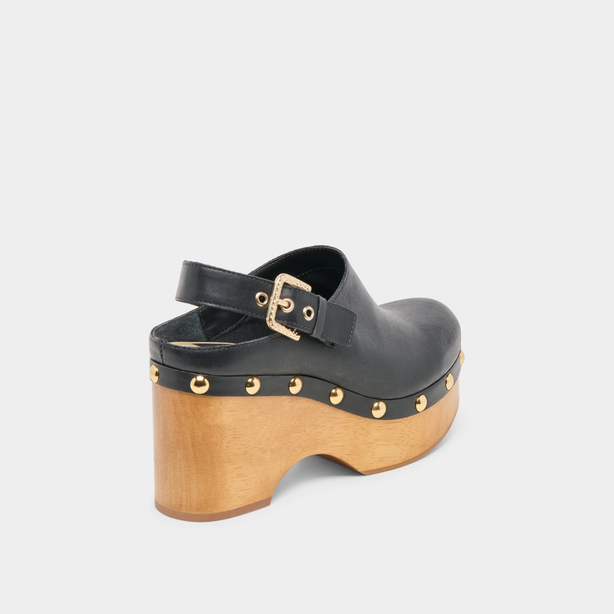 ADELAN CLOGS BLACK LEATHER Clogs With Skeleton