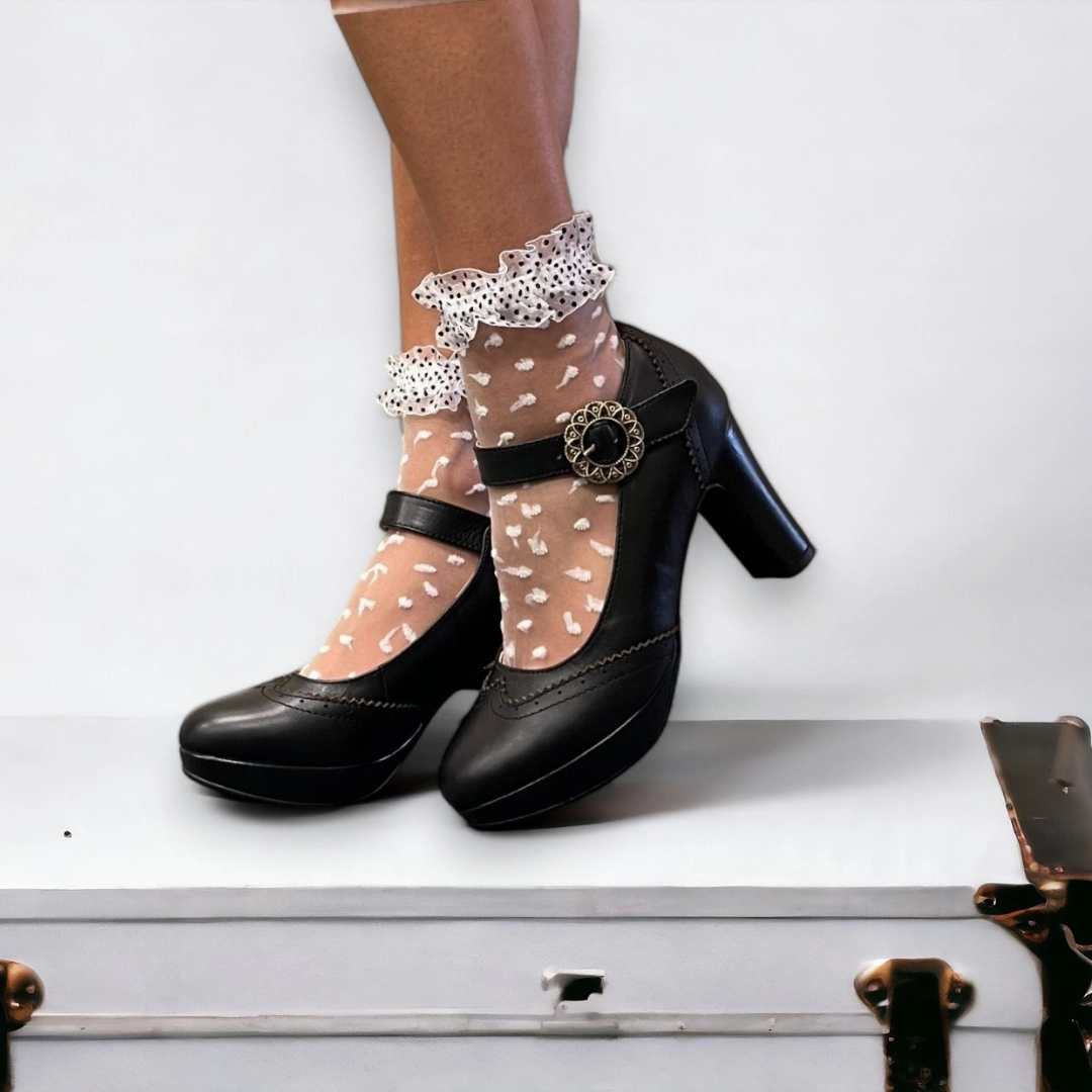 Strappy High Heels Dossier Mary Jane Heels