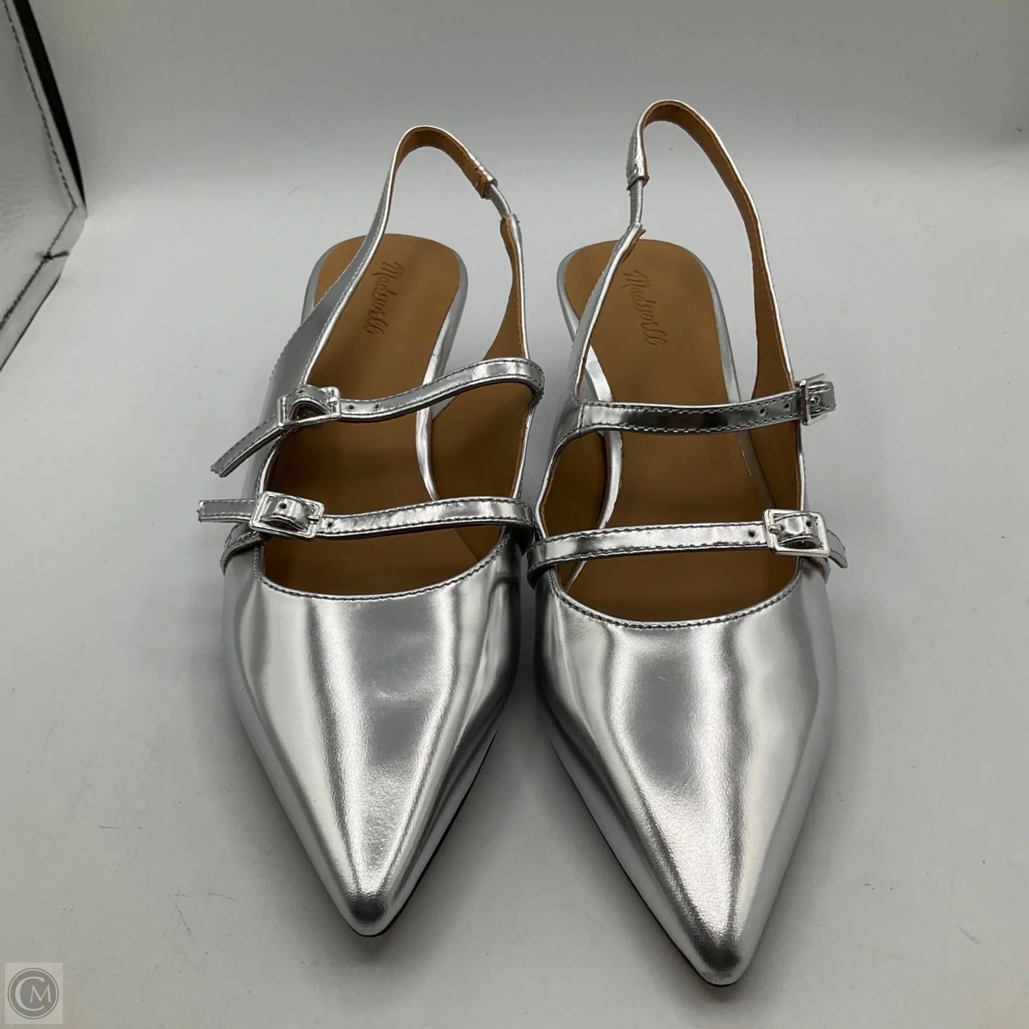 Shoes Heels Kitten By Madewell In Silver, Size: 7 Walking-in-high-heels