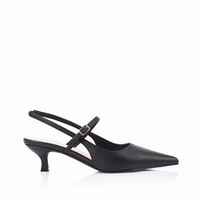 Difference Between Pumps And High Heels Luce Slingback Kitten Heels - Black