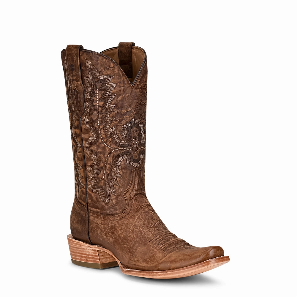 Dankso Boots Embroidered Narrow Square Toe Pull On Cowboy Boots