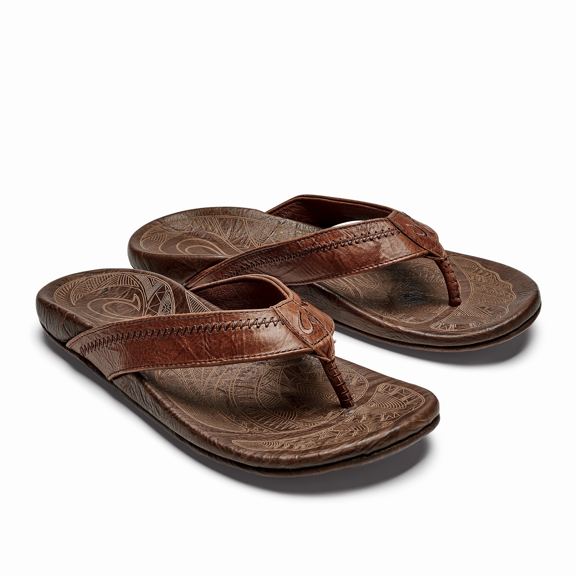 Hiapo - Rum / Dark Wood Platform Wedding Flip Flops