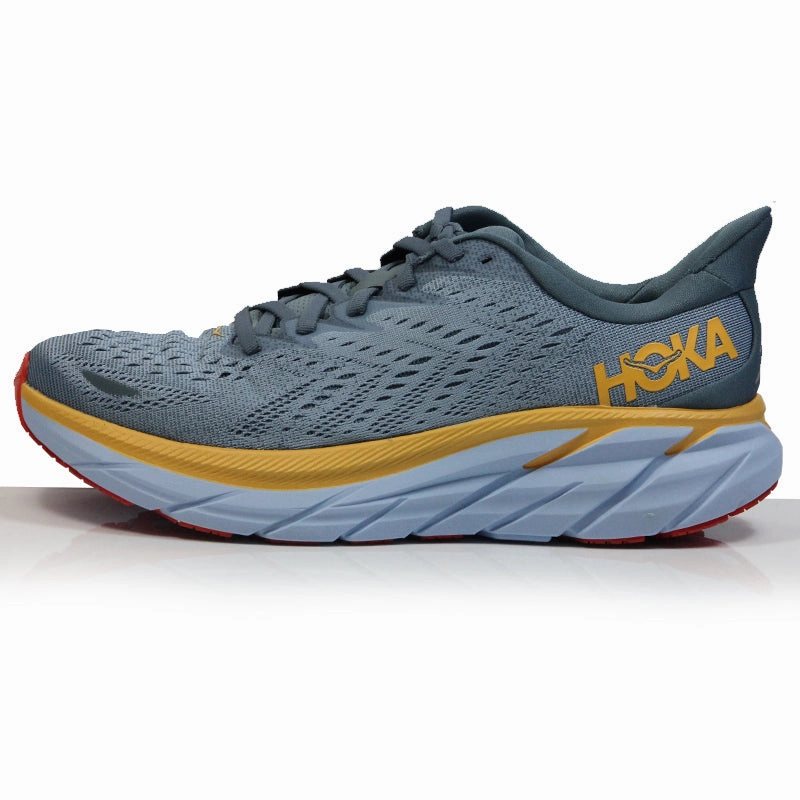 Running Shoes Ultra Boost Hoka One One Clifton 8 Men's 2E Wide Fit Running Shoe - Goblin Blue/Mountain Spring