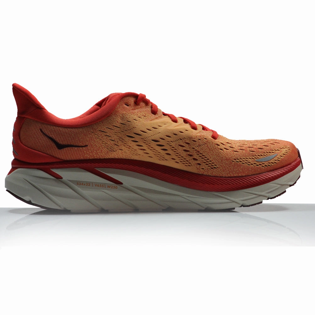 Boost Running Shoes Hoka One One Clifton 8 Men's Running Shoe - Fiesta/Blazing Orange