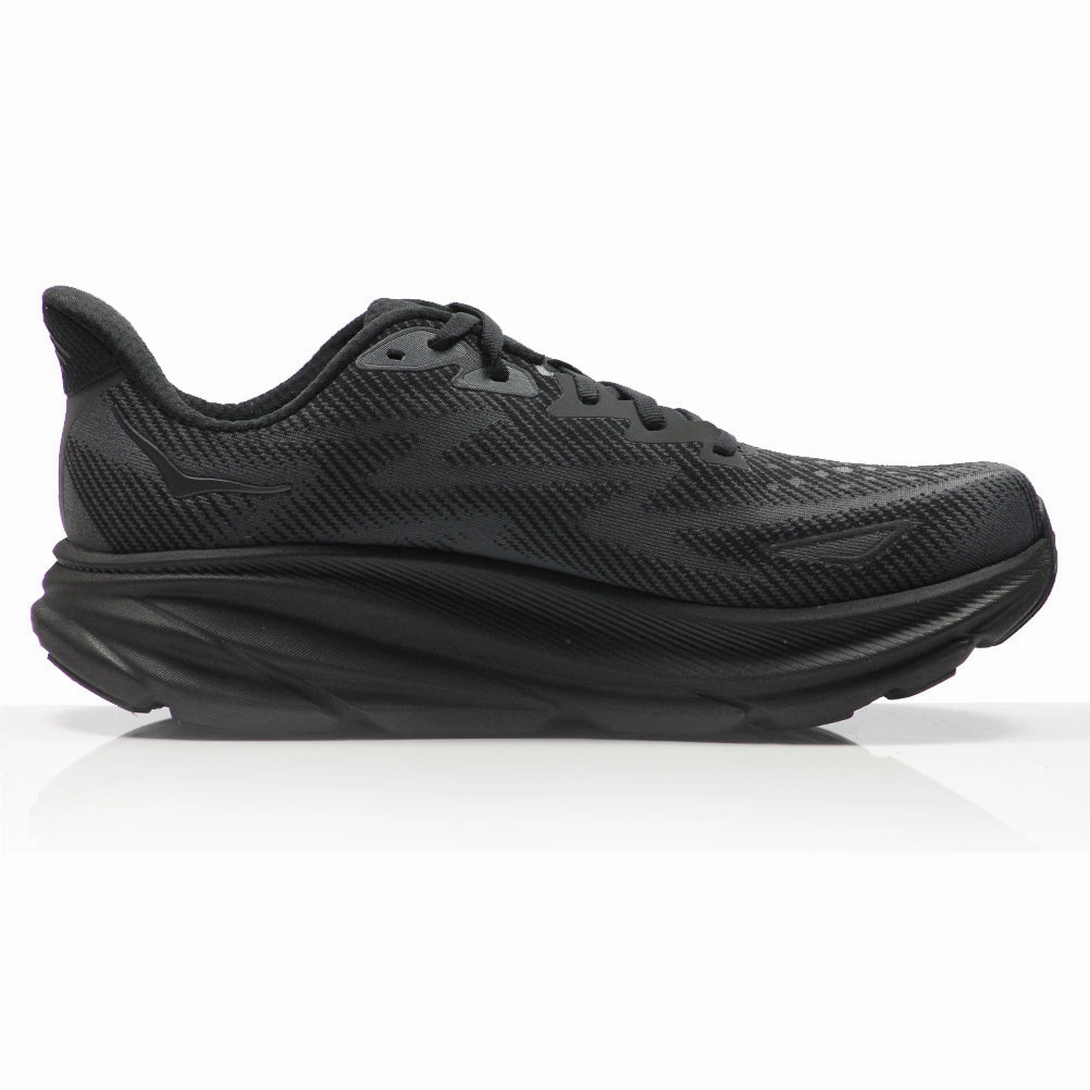 Brooks Running Shoes Hoka One One Clifton 9 Men's 2E Wide Fit Running Shoe - Black/Black