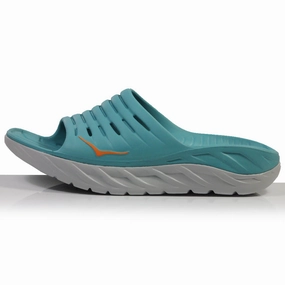 Hoka One One Ora Men's Recovery Slide - Aquarelle/Blazing Orange Mach 6 Running Shoe