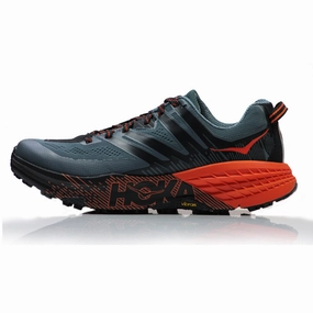 Cool Trail Running Shoes Hoka One One Speedgoat 3 Men's Trail Shoe - Stormy Weather/Tangerine Tango