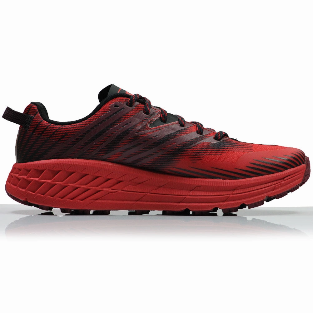 Hoka One One Speedgoat 4 Men's Trail Shoe - Cordovan/High Risk Red Running Shoes For Flat