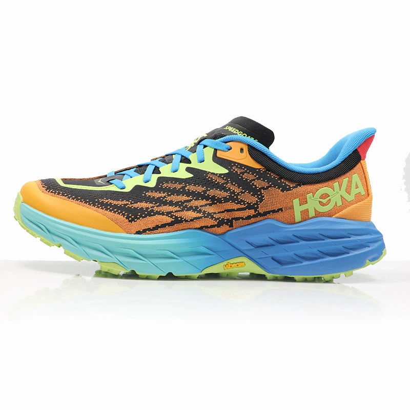Running Shoe Shops Hoka One One Speedgoat 5 Men's Trail Shoe - Solar Flare/Diva Blue