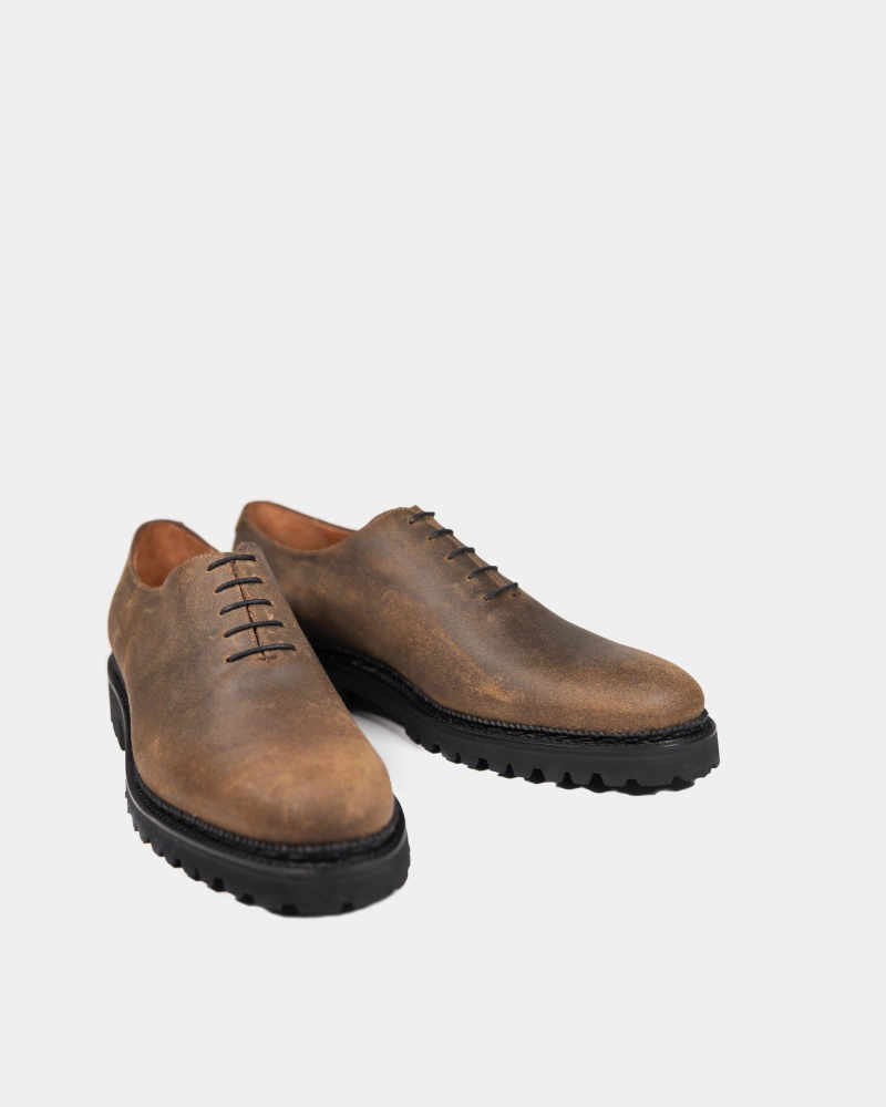 Mole Waxed Suede Wholecut Oxford Shoe Lug Oxford