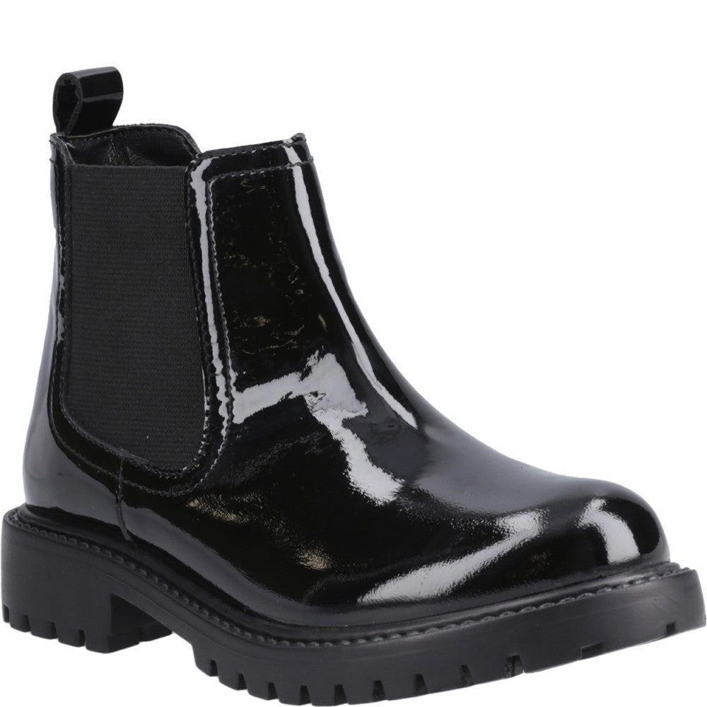 Chelsea Boot With Suit Hush Puppies Ariella Chelsea Patent Junior School Shoes