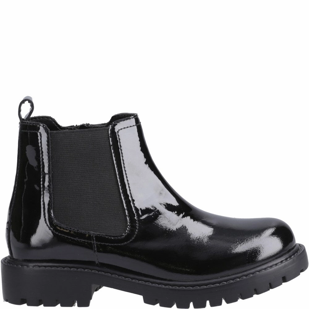 Hush Puppies Ariella Chelsea Patent Junior School Shoes Lv Chelsea Boots